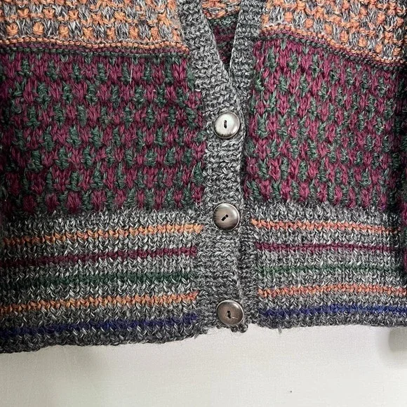 Vtg Marshall Fields Country Shop Wool Mens Sz M Chunky Grandpa Cardigan Sweater - Picture 4 of 15